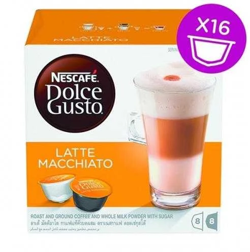 Nescafe Dolce Gusto Latte Macchiato Kava, 8+8 kapsulių dėžutėje