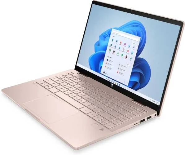 HP Pavilion x360 2-in-1 Nešiojamas kompiuteris 14-ek2000ny - Core 5-120U, 16GB, 512GB SSD, 14 FHD 300-nit Touch, 5MP cam, US klaviatūra su pašvietimu, 43Wh, Pale golden rose, Win 11 Home, 1 metai