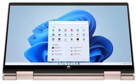 HP Pavilion x360 2-in-1 Nešiojamas kompiuteris 14-ek2000ny - Core 5-120U, 16GB, 512GB SSD, 14 FHD 300-nit Touch, 5MP cam, US klaviatūra su pašvietimu, 43Wh, Pale golden rose, Win 11 Home, 1 metai