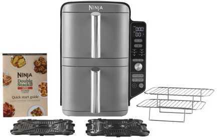 Karšto oro gruzdintuvė Ninja Double Stack XL, 2 lygių, 9,5 l, SL400EU, Tamsiai pilka