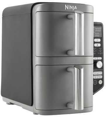 Karšto oro gruzdintuvė Ninja Double Stack XL, 2 lygių, 9,5 l, SL400EU, Tamsiai pilka