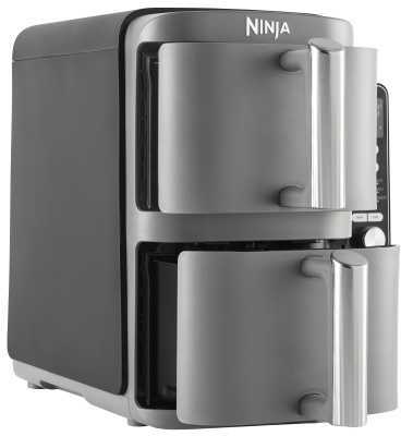 Karšto oro gruzdintuvė Ninja Double Stack XL, 2 lygių, 9,5 l, SL400EU, Tamsiai pilka