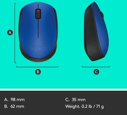Belaidė pelė Logitech M171, mėlyna