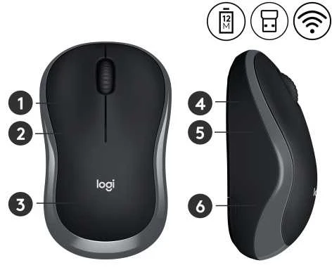 Pelė Logitech M185 pilka (910-002238)