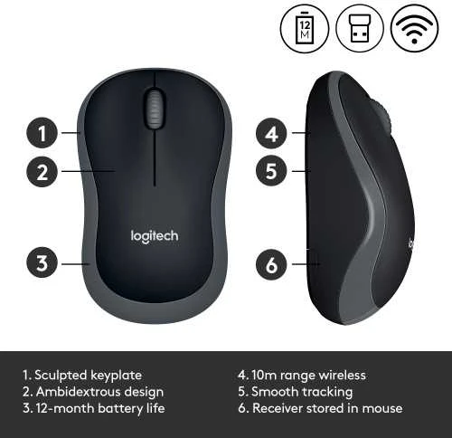 Pelė Logitech M185 pilka (910-002238)