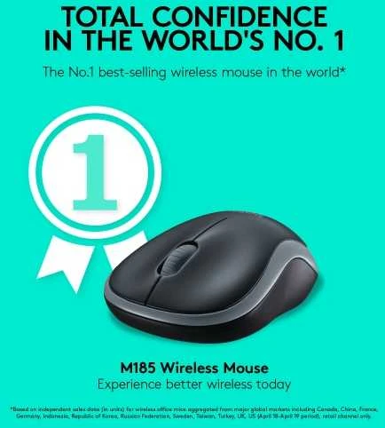 Pelė Logitech M185 pilka (910-002238)