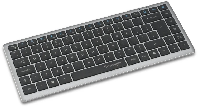Kensington KB435 EQ Rechargeable Multi-Device Compact Klaviatūra RF+BT, US, Kosminė pilka