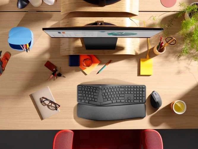 Logitech ERGO K860 SPLIT belaidė klaviatūra verslui, grafito spalvos, JAV tarptautinis išdėstymas (Qwerty)