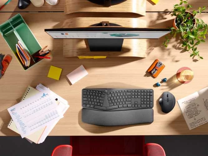 Logitech ERGO K860 SPLIT belaidė klaviatūra verslui, grafito spalvos, JAV tarptautinis išdėstymas (Qwerty)