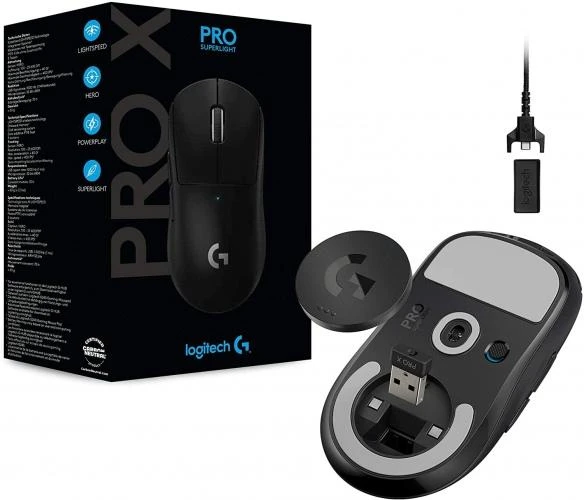Logitech G PRO Belaidė žaidimų pelė, RF belaidė, 25600 DPI, Juoda
