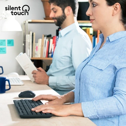 Pelė Logitech MK295 Silent Wireless Combo Belaidė klaviatūra, US Int, Graphite (SPEC)