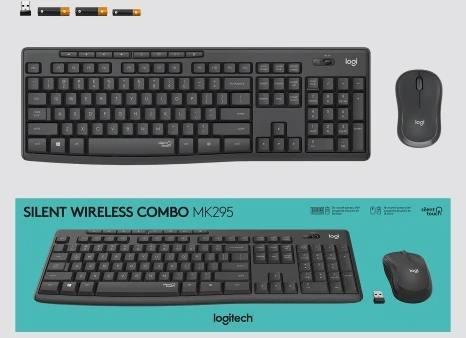 Pelė Logitech MK295 Silent Wireless Combo Belaidė klaviatūra, US Int, Graphite (SPEC)
