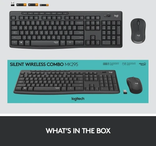 Pelė Logitech MK295 Silent Wireless Combo Belaidė klaviatūra, US Int, Graphite (SPEC)