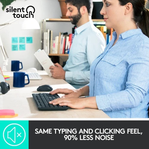 Pelė Logitech MK295 Silent Wireless Combo Belaidė klaviatūra, US Int, Graphite (SPEC)
