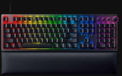 Razer Huntsman V2 Laidinė žaidimų klaviatūra RGB LED, USB, DE, Clicky Optical Violetinė Switch, Juoda