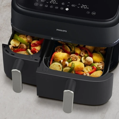 Dviejų krepšelių gruzdintuvė Philips 5000 Series NA551/00 su garų funkcija