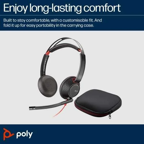 Poly Blackwire 5220 ausinės su dėklu