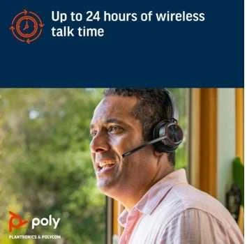 HP Poly Voyager 4320“ „Microsoft Teams“ sertifikuotos belaidės ausinės (be įkrovimo stovo) | juodos