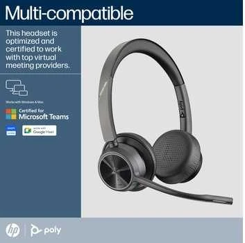 Hewlett Packard (HP) Poly Voyager 4320 Microsoft Teams Certified Ausinės + BT700 dongle + Charging Stovas