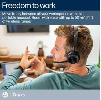 Hewlett Packard (HP) Poly Voyager 4320 Microsoft Teams Certified Ausinės + BT700 dongle + Charging Stovas