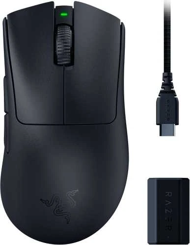 Pelė Myszka žaidimams Razer DeathAdder V3 Pro + HyperPolling Dongle belaidė 30000 dpi optinė juoda