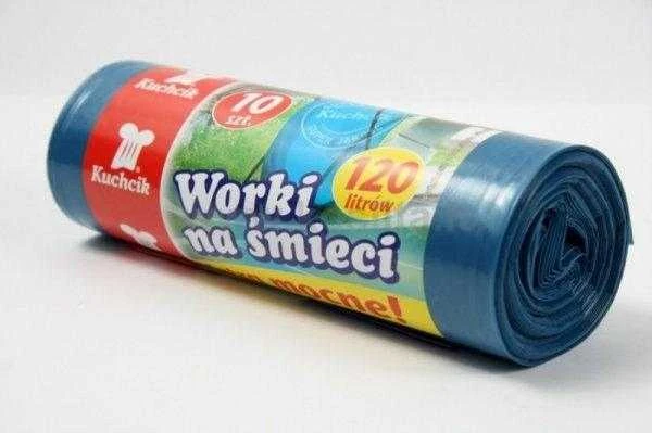 Kuchcik Šiukšlių maišai, 120l/10vnt., 30 mikronų