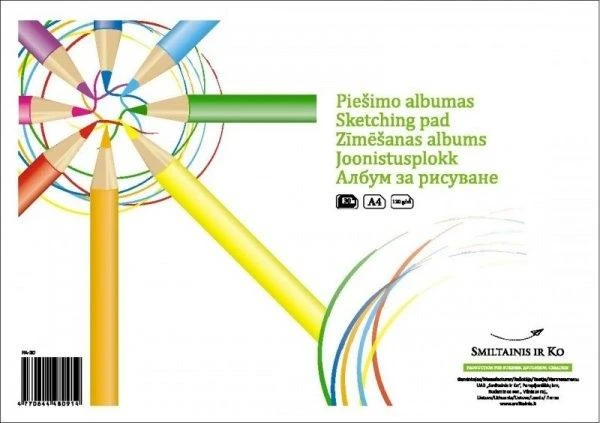 Piešimo albumas SMLT, A4, 120 g/m2, 30 lapų