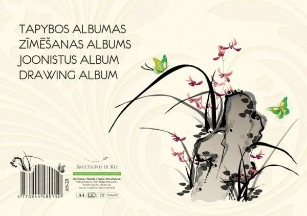 Tapybos albumas SMLT, A4, 150 g, klijuotas, (40) 0708-204