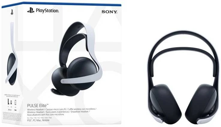 Sony Playstation 5 PULSE Elite Belaidės ausinės su dėklu, Balta