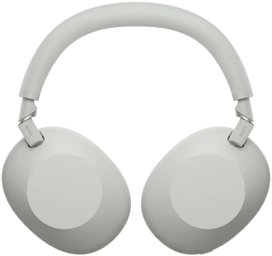 Sony WH-1000XM6 ausinės, platininės spalvos priekinis vaizdas