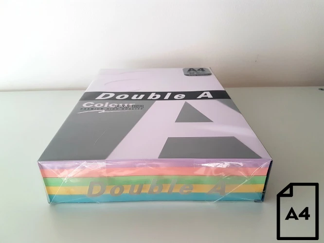 Spalvotas popierius Double A, 80g, A4, 100 lapų, Rainbow 3, 5 spalvų