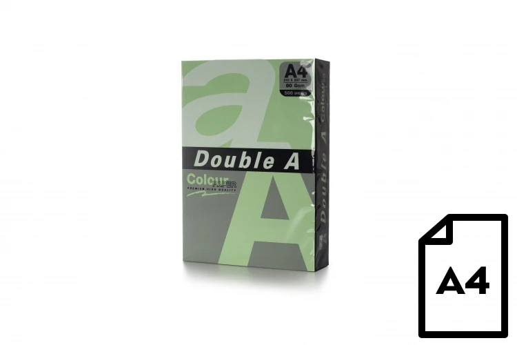Double A Spalvotas popierius Dvigubas A, 80g, A4, 500 lapų, Smaragdas