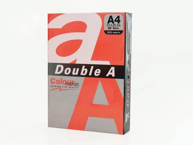 Spalvotas popierius Double A, 80g, A4, 500 lapų, Raudona