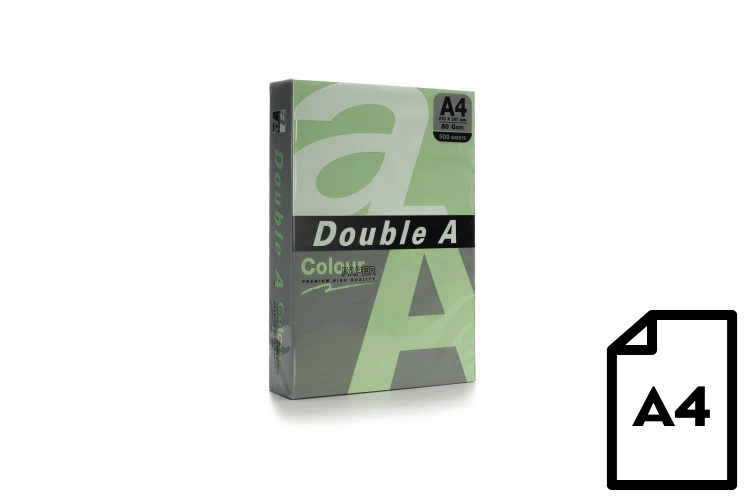 Double A Spalvotas popierius Dvigubas A, 80g, A4, 500 lapų, Smaragdas