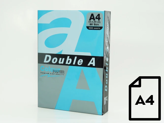 Mėlyna Spalvotas popierius Double A, 80g, A4, 500 lapų, Deep Mėlyna