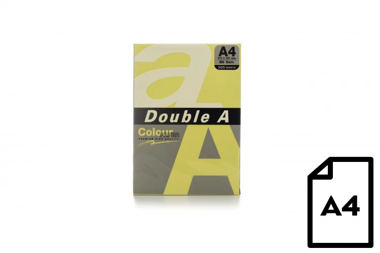 Spalvotas popierius Double A, 80g, A4, 500 lapų, Sviestas