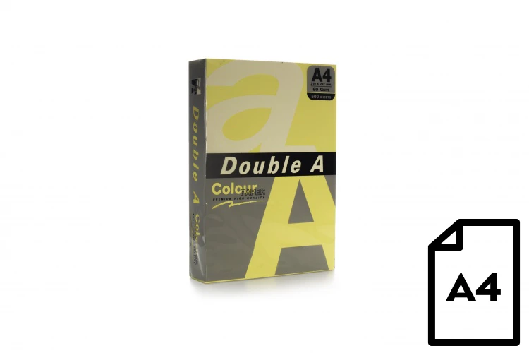 Spalvotas popierius Double A, 80g, A4, 500 lapų, Sviestas