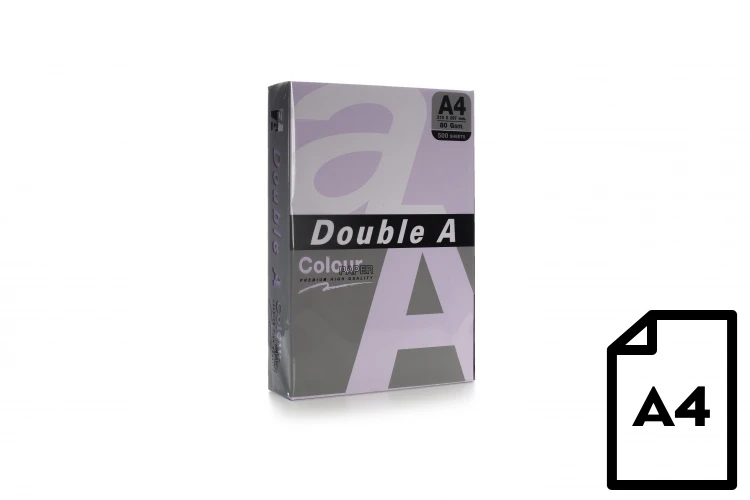 Spalvotas popierius Double A, 80g, A4, 500 lapų, Levender