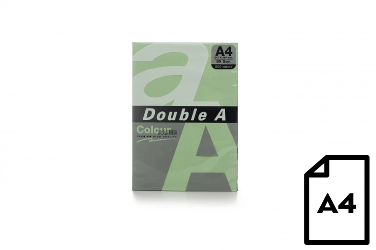 Double A Spalvotas popierius Dvigubas A, 80g, A4, 500 lapų, Smaragdas