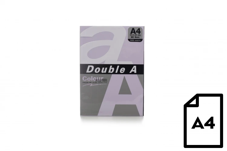 Spalvotas popierius Double A, 80g, A4, 500 lapų, Rainbow 3, 5 spalvų