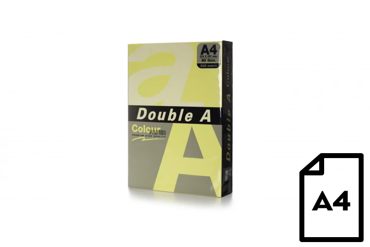 Spalvotas popierius Double A, 80g, A4, 500 lapų, Sūris