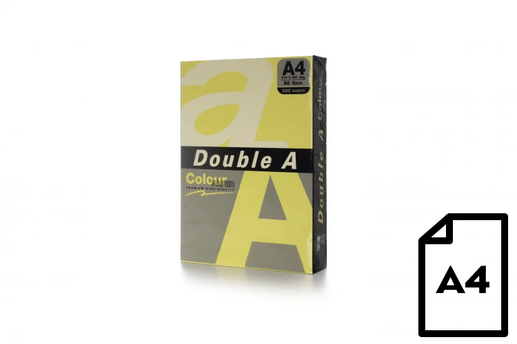 Spalvotas popierius Double A, 80g, A4, 500 lapų, Sviestas