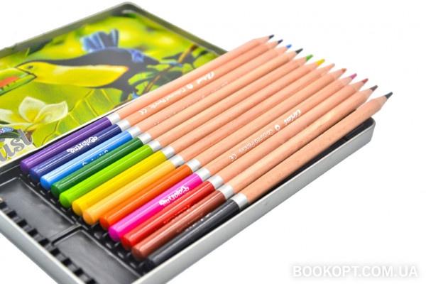 Spalvoti pieštukai COLORINO Artist 12 spalvų, metalinėje dėžutėje
