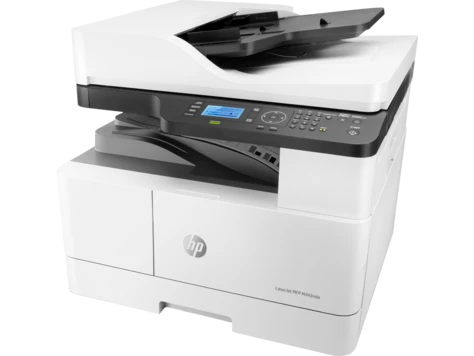 Hewlett Packard (HP) HP LaserJet MFP M443nda AIO All-in-One Spausdintuvas - A3 Mono lazerinis, Spausdinti/Kopijuoti/Nuskaityti, Automatinis dokumentų tiektuvas, Auto-Duplex, LAN, 25psl/min, 2000-5000 puslapių per mėn.