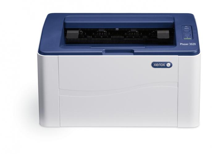 Spausdintuvas „Xerox Phaser 3020BI“, A4, mono lazeris, 20 ppm, 15 000 per mėnesį, 128 Mb, 8,5 sek., 150 lapų, USB 2.0, „WiFi“
