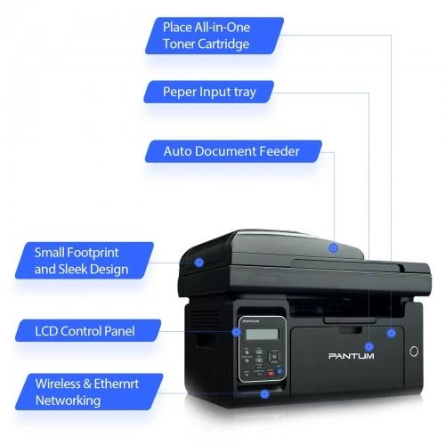 Pantum M6550NW Spausdintuvas lazerinis MFP Nespalvotas A4 22ppm Wi-Fi USB Tinklinis LAN