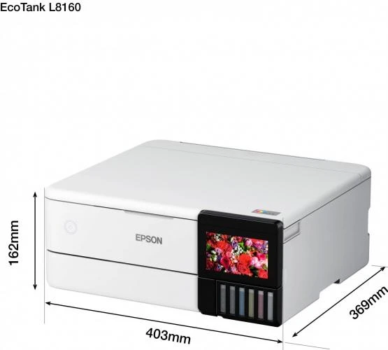 Epson | Wireless Photo Spausdintuvas | EcoTank L8160 | Inkjet | Spalvotas | Inkjet Daugiafunkcinis Spausdintuvas | A4 | Wi-Fi | Pilkas