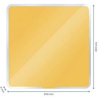 Stiklinė magnetinė lenta Glass Leitz Cosy 45x45, geltonos spalvos