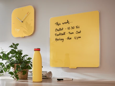 Stiklinė magnetinė lenta Glass Leitz Cosy 45x45, geltonos spalvos