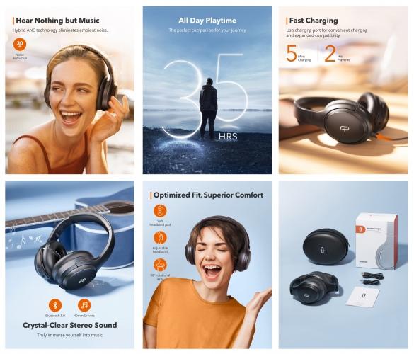 TaoTronics bevielės ausinės TT-BH090, Juodos | Varle.lt